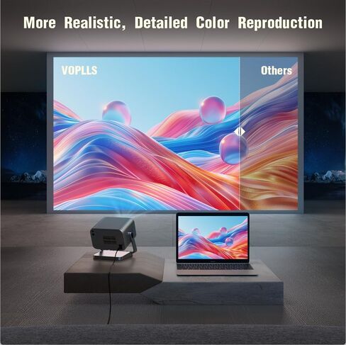 【Netflix Officially & Auto Focus】 VOPLLS Smart Projector with WiFi and Bluetooth, Converts 35mm/135/126 Film & Slides to Digital Photos, Easy-to-Use Film Digitizer in Saudi Arabia