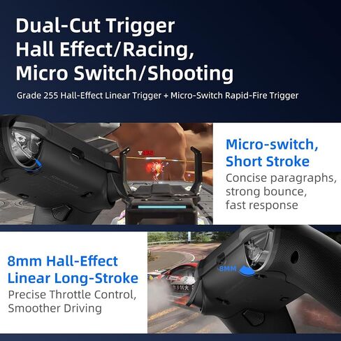 AceGamer Hypershadow D4 2.4G Wireless Controller for PS4/Switch/PC/IOS/Android/Steam Deck, TMR Joysticks, Instant Trigger Switch, Mechanical Buttons, 4 Macro Back Paddles, Turbo, 6-Axis Gyro, Grip Vibration +Trigger Vibration in Saudi Arabia