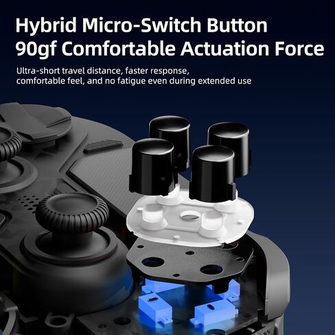 AceGamer Hypershadow D4 2.4G Wireless Controller for PS4/Switch/PC/IOS/Android/Steam Deck, TMR Joysticks, Instant Trigger Switch, Mechanical Buttons, 4 Macro Back Paddles, Turbo, 6-Axis Gyro, Grip Vibration +Trigger Vibration in Saudi Arabia