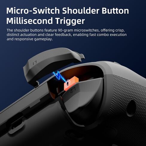 AceGamer Hypershadow D4 2.4G Wireless Controller for PS4/Switch/PC/IOS/Android/Steam Deck, TMR Joysticks, Instant Trigger Switch, Mechanical Buttons, 4 Macro Back Paddles, Turbo, 6-Axis Gyro, Grip Vibration +Trigger Vibration in Saudi Arabia