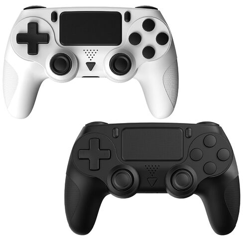 Huniquedec 2 وحدة تحكم لاسلكية لجهاز PS4/Pro/Slim/PC مع قبضة مضادة للانزلاق واهتزاز مزدوج، قبضة مريحة، كابل USB-C، متوافق مع بلاي ستيشن 4 (أسود وأبيض) in Saudi Arabia