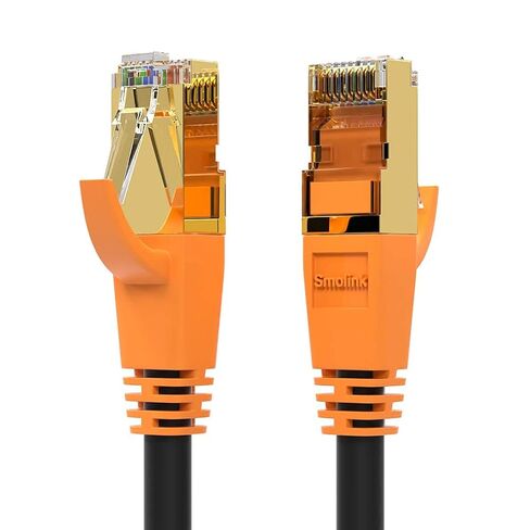 Smolink Cat 8 Ethernet Cable, 50ft 40Gbps 2000MHz RJ45 LAN Cable | Nylon Braided High Speed Internet Cable, Heavy Duty Shielded SFTP Cable for Router Modem Gaming PC PS5 Xbox in Kuwait