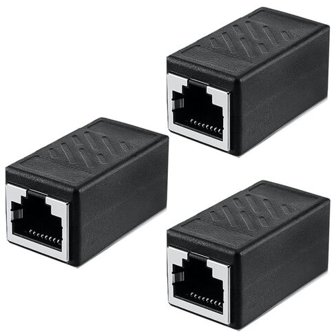 RJ45 Coupler 3-Pack, Ethernet Female to Female Connector for Cat7/Cat6/Cat5e Cables, Network Extension for Home Office, Gaming Setup, Server Room & Wall Jack Installation in Saudi Arabia