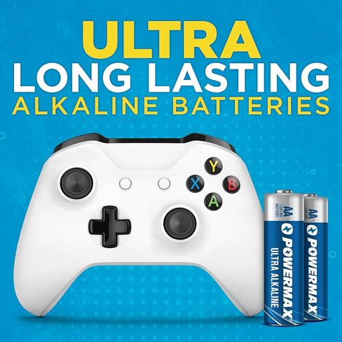Powermax 24-Count AA Batteries, Ultra Long Lasting Alkaline Battery, 10-Year Shelf Life, Reclosable Packaging in Saudi Arabia
