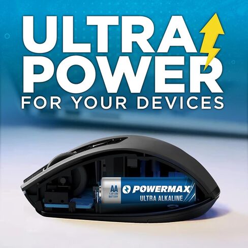 Powermax 24-Count AA Batteries, Ultra Long Lasting Alkaline Battery, 10-Year Shelf Life, Reclosable Packaging in Saudi Arabia