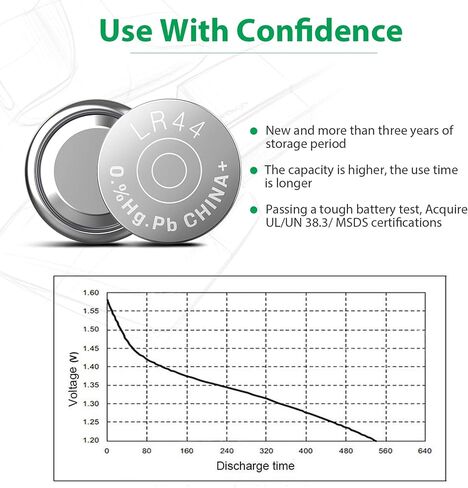 LiCB 20 Pack LR44 AG13 357 303 SR44 Battery 1.5V Button Coin Cell Batteries in Saudi Arabia