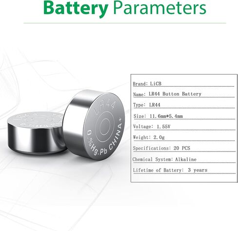 LiCB 20 Pack LR44 AG13 357 303 SR44 Battery 1.5V Button Coin Cell Batteries in Saudi Arabia