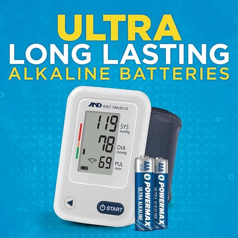 Powermax 24-Count Triple AAA Batteries, Ultra Long Lasting Alkaline Battery for Home and Office, 10-Year Shelf Life, Reclosable Packaging in Kuwait