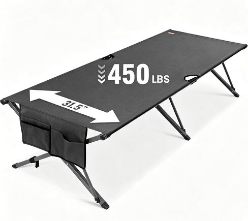 Heavy Duty Camping Cot for Adults, 31.5'' Wide Folding Cot, Support 400LBS | Fits Adults Up to 6.9 ft, Military Folding Cot with Carry Bag, Portable Cot for Camping, Guests & Emergency Use, Army Green in Saudi Arabia
