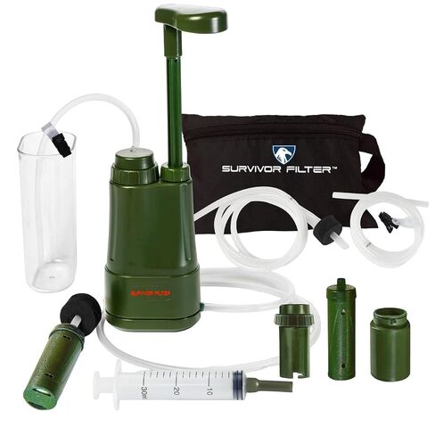 Survivor Filter PRO Portable Water Filter for Camping, Survival & Emergency | USA tested 3-stage 0.01 micron pump water purifier, removes virus/bacteria/parasite & heavy metal, BPA-free, for backpacking in Saudi Arabia