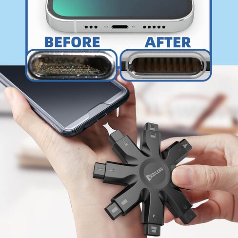 Ordilend iPhone Charging Cleaning Kit, All-in-1 for Airpod Speaker Cleaner | Electronics Deep Cleaning Reusable Brush Tool, Premium Silicone for iPhone iPad Macbook Airpod Camera, Gaming Accessories in Saudi Arabia