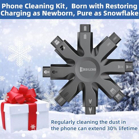 Ordilend iPhone Charging Cleaning Kit, All-in-1 for Airpod Speaker Cleaner | Electronics Deep Cleaning Reusable Brush Tool, Premium Silicone for iPhone iPad Macbook Airpod Camera, Gaming Accessories in Saudi Arabia