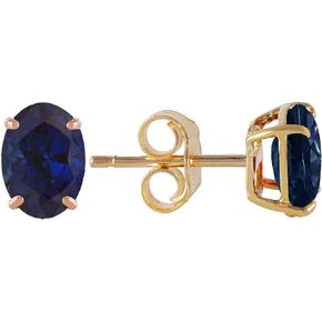 Galaxy Gold GG 2 Carat 14k Solid Gold Stud Earrings Natural Sapphire