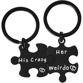 YangQian Matching Couple Gifts for Boyfriend Valentines Day Gifts for Husband Anniversary Bdy Gifts for Wife Puzzle Keychain