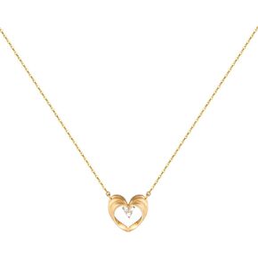 Solid 14K Yellow Gold Heart Pendant Necklace for Women Dainty Small AAAAA CZ Heart Necklace Gift for Her