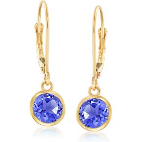 Ross-Simons 1.50 ct. t.w. Tanzanite Drop Earrings in 14kt Yellow Gold