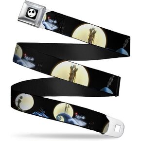Buckle-Down Seatbelt Belt - NBC Jack & Sally Moon Scenes - 1.0" Wide - 20-36 Inches in Length