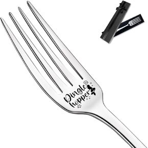 Dingle Hopper Fork Funny Engraved Stainless Steel Fork, Fork Flatware Tableware Design Fork Gift for Kids Friends Sisters Little Mermaid Lovers Suitable for Birthday Valentine Christmas Gifts