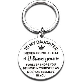 Daughter Gift from Mom Dad Keychain for Women Girls Daughter Stepdaughter Unbiological Daughter Back to School 16th 18th 21st Birthday Christmas Graduation Inspirational Present for Her Female in Kuwait
