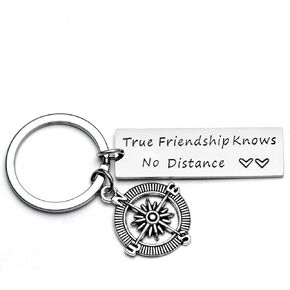 YEEQIN Friends Leaving Gifts Going Away Keychain Long Distance Friendship Best Friend Gift Goodbye Gift Farewell Gift for Friend (Style - True Friendship)