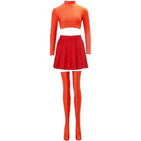 Danger Prone Daphne Cosplay Costume Velma Crop Top Skirt Set Halloween Outfit in Kuwait