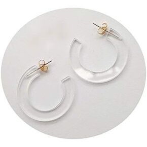Transparent Acrylic Round Shape Candy Color Women's Charm Earring