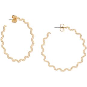 Zig Zag Hoop, Gold, One Size