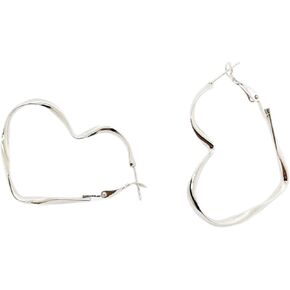 Heart Hoop Earrings Silver Heart Earrings For Women Girl Girlfriend Gifts Earrings Jewelry Gifts