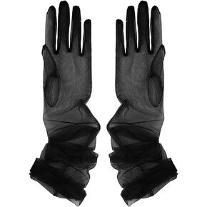 Women's Long Tulle Gloves Sheer Wedding Bridal Gloves Opera Length Party Gloves
