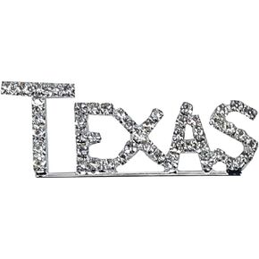 NA USA States Theme Gift Bling Rhinestone Texas State Brooch Word Pin Jewelry
