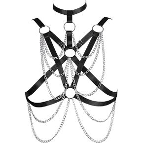 Women's Body Cage Breast Harness Belts Hollow Out Bra Strappy Plus Size Lingerie New Punk Gothic Rave Charm Tops Bras