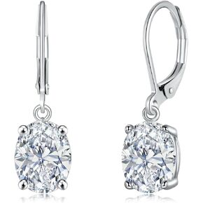 CiNily Cut-Oval Leverback Dangle Earrings for Women Girls Hypoallergenic 14k White/Gold Plated Cubic Zircon Hanging Lever Earrings Lightweight Summer Drop Earrings Wedding Birthday Gifts Jewelry