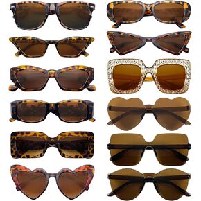 12 Mixed Style Colored Sunglasses Classic Retro Party Favors Eyewear Costume Accessories Bulk Glasses Unisex Adult