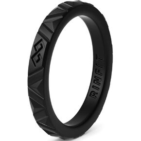Rinfit Silicone Wedding Rings for Women - Soft, Stackable & Thin Silicone Ring Women - Rubber Wedding Bands Women- U.S. Design Patent Pending