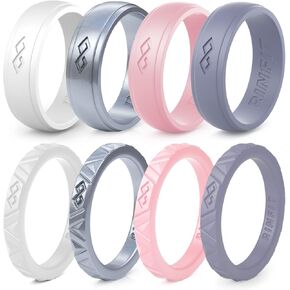 Rinfit Silicone Wedding Rings for Women - Soft, Stackable & Thin Silicone Ring Women - Rubber Wedding Bands Women- U.S. Design Patent Pending in Kuwait