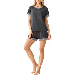 Latuza Women's Viscose Pajama Shirt and Shorts Set Soft Sleepwear