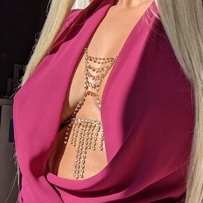 Xerling بلينغ الراين شرابة سلاسل الجسم النساء الطبقات هامش البرازيلي سلاسل بيان كريستال مجوهرات الجسم سلاسل البطن مثير لحزب بيكيني زي
