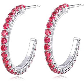 Trendy Austrian Crystal Open Hoop Earrings for Women 14K Gold Plated Hypoallergenic Jewelry Gifts for Women
