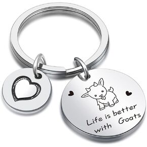 Goat Mom Keyring Goat Jewelry Best Friend Keychain Goat Whisperer Gift Crazy Goat Lady Jewelry