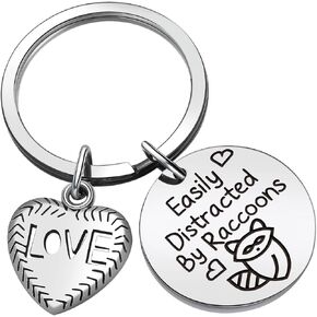 ZQEOU Raccoon Mother Key Chain Granddaughter Jewelry For Niece Keychain Colleague Gift