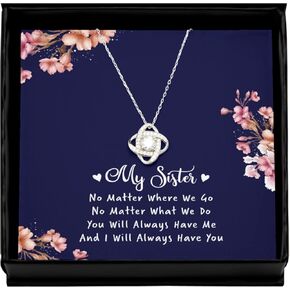 Gifts for Sisters from Sisters Love Knot Sister Necklaces, Big Sister Little Sister Birthday Gifts from Sister Jewelry Friendship Gifts, Sister Gifts from Brother