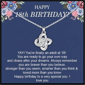 choice of all Birthday Necklace Gifts for 13 16 18 21 Year Old Women Girls, Love Knot Birthday Necklace, Best Birthday Gifts for Daughter Granddaughter Sister Friends