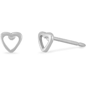 Boma Jewelry Sterling Silver Open Heart Stud Earrings