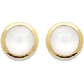 Serenity Stud Earrings for Women in Aventurine Green, Moonstone White or Quartz Pink in 18K Gold Plated or 925 Sterling Silver Plated Rhodium I Hypoallergenic Earrings I Earrings for Teen Girls I Statement Earrings I Best Gift for Women