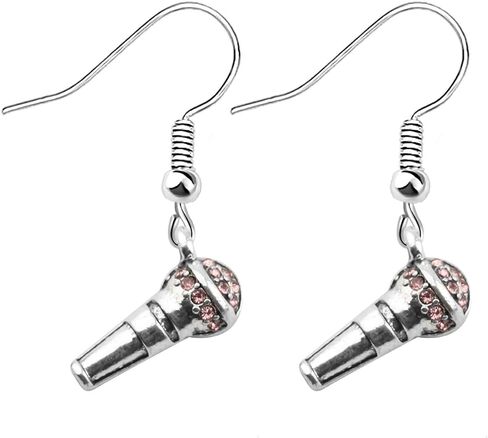 CENWA Microphone Charm Earrings Music Jewelry Musician Gifts for Singer Karaoke Gifts Music Teacher Gift in Saudi Arabia