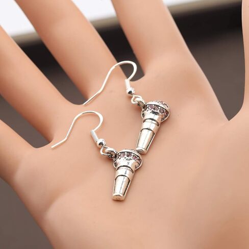 CENWA Microphone Charm Earrings Music Jewelry Musician Gifts for Singer Karaoke Gifts Music Teacher Gift in Saudi Arabia