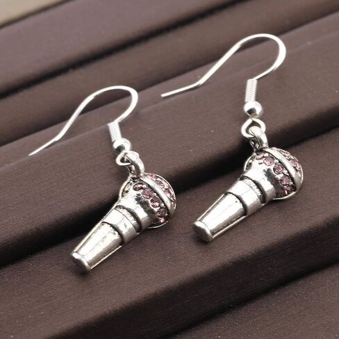CENWA Microphone Charm Earrings Music Jewelry Musician Gifts for Singer Karaoke Gifts Music Teacher Gift in Saudi Arabia
