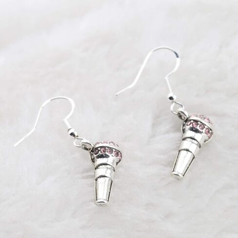 CENWA Microphone Charm Earrings Music Jewelry Musician Gifts for Singer Karaoke Gifts Music Teacher Gift in Saudi Arabia