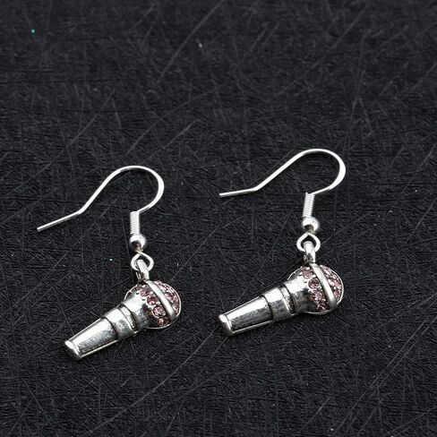 CENWA Microphone Charm Earrings Music Jewelry Musician Gifts for Singer Karaoke Gifts Music Teacher Gift in Saudi Arabia