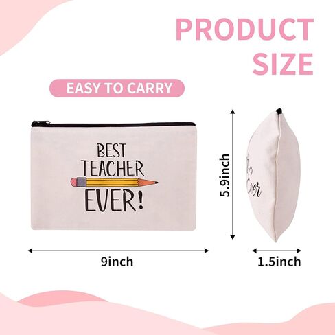 Hlonon 8 PCS Teacher Gifts Makeup Bags Cosmetic Travel Carrying Case Toiletry Pouch with Zipper in 2 Unique Designs, Graduation Teacher Appreciation Gifts in Kuwait